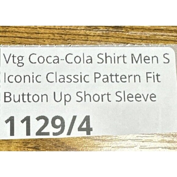 Vtg Coca-Cola Shirt Men S Iconic Classic Pattern Fit Button Up Short Sleeve - Picture 9 of 9